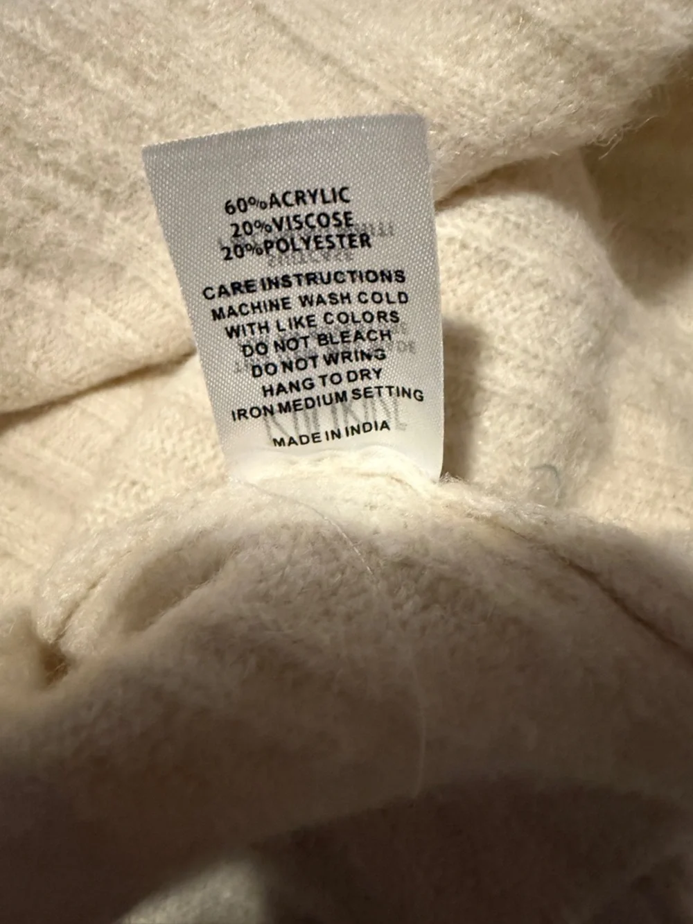 NWT 12th Tribe Cropped Minimalist Boho Turtleneck Sweater Cream XS